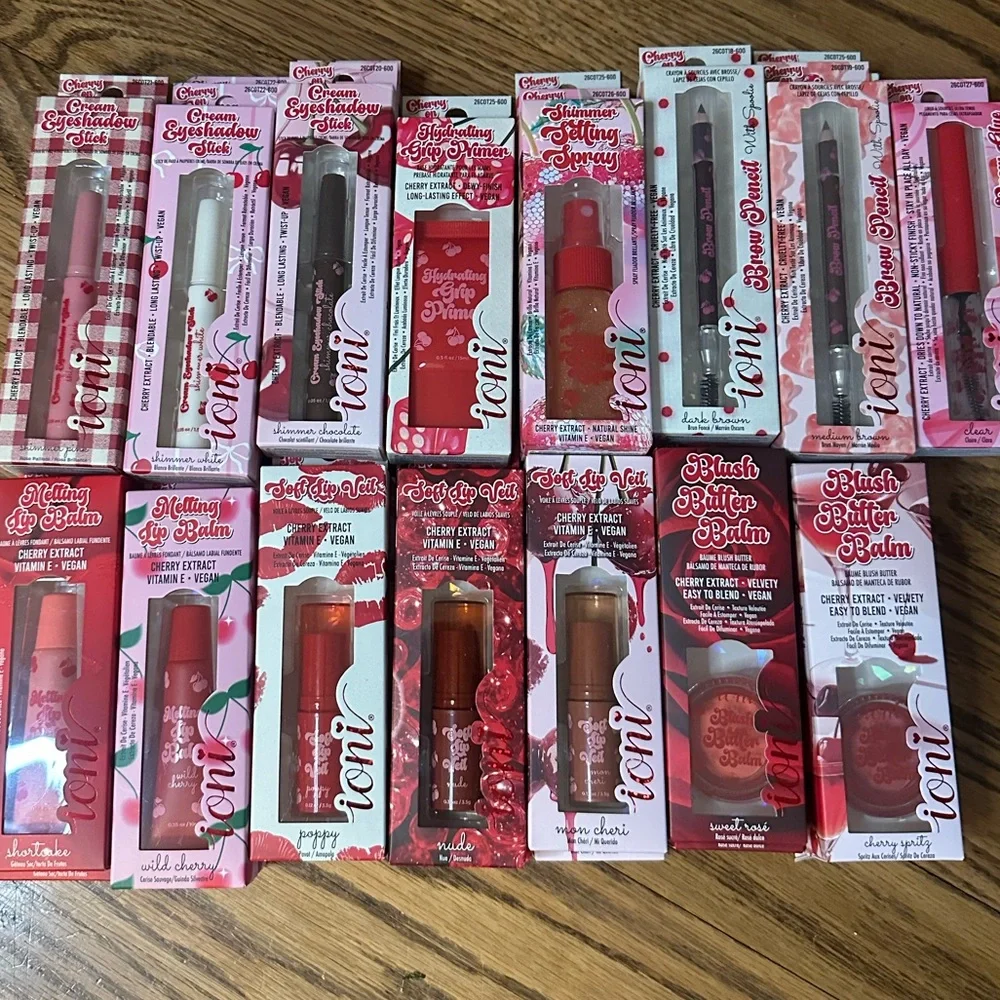 Ioni Cherry On Top Full Collection Limited Edition HTF Blush Balm Pink & Red